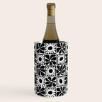 Black and white retro flower art pattern Wine Chiller Gallery Image 1