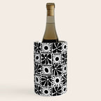 Black and white retro flower art pattern Wine Chiller Gallery Image 3