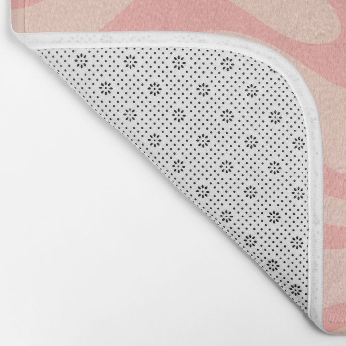Soft Blush Pink Liquid Swirl Modern Abstract Pattern Bath Mat Gallery Image 2