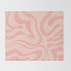 Soft Blush Pink Liquid Swirl Modern Abstract Pattern Throw Blanket Gallery Image 2