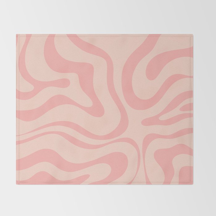 Soft Blush Pink Liquid Swirl Modern Abstract Pattern Throw Blanket Gallery Image 2