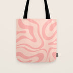 Soft Blush Pink Liquid Swirl Modern Abstract Pattern Tote Bag Gallery Image 1