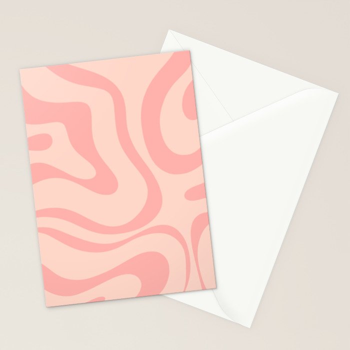 Soft Blush Pink Liquid Swirl Modern Abstract Pattern Stationery Card Gallery Image 2