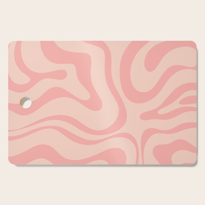 Soft Blush Pink Liquid Swirl Modern Abstract Pattern Cutting Board Gallery Image 1