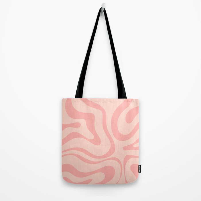 Soft Blush Pink Liquid Swirl Modern Abstract Pattern Tote Bag Gallery Image 2