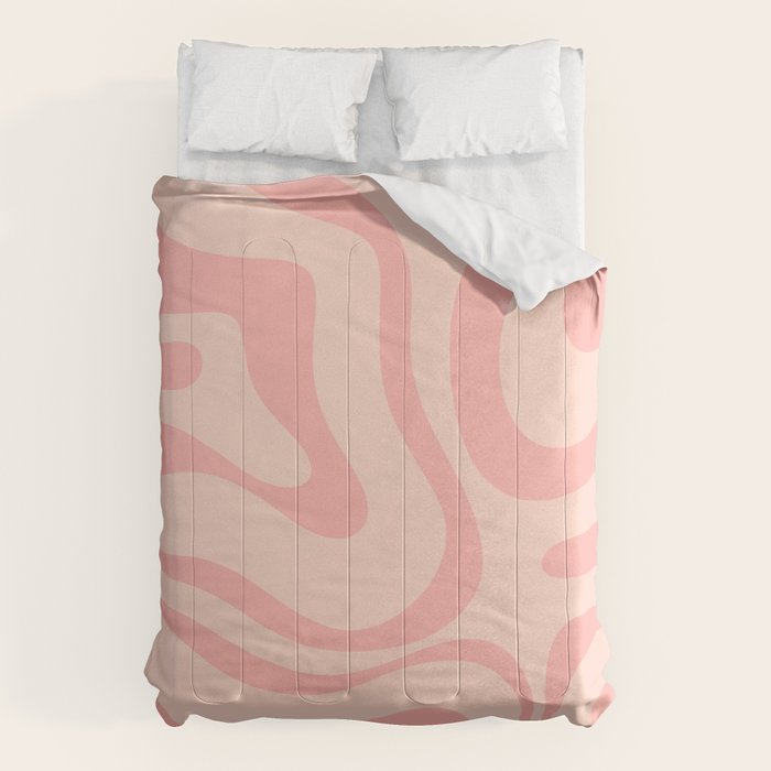 Soft Blush Pink Liquid Swirl Modern Abstract Pattern Comforter Gallery Image 6