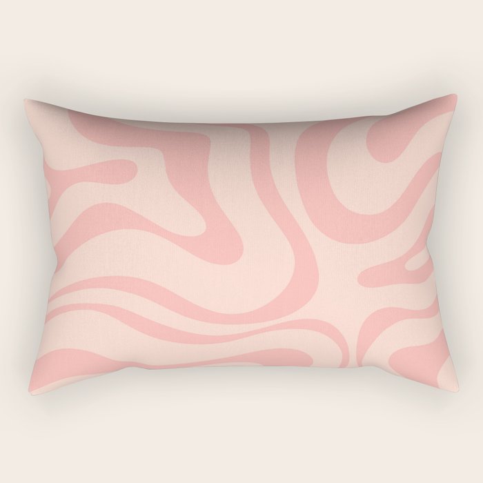 Soft Blush Pink Liquid Swirl Modern Abstract Pattern Rectangular Pillow Gallery Image 1