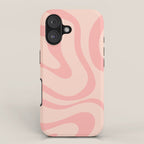 Soft Blush Pink Liquid Swirl Modern Abstract Pattern iPhone Case Gallery Image 1