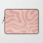 Soft Blush Pink Liquid Swirl Modern Abstract Pattern Laptop Sleeve Gallery Image 1