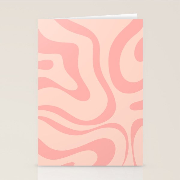 Soft Blush Pink Liquid Swirl Modern Abstract Pattern Stationery Card Gallery Image 1