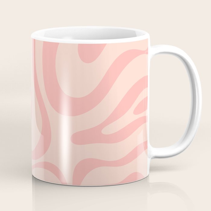 Soft Blush Pink Liquid Swirl Modern Abstract Pattern Coffee Mug Gallery Image 1