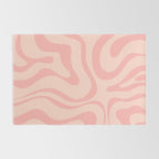 Soft Blush Pink Liquid Swirl Modern Abstract Pattern Rug Gallery Image 2