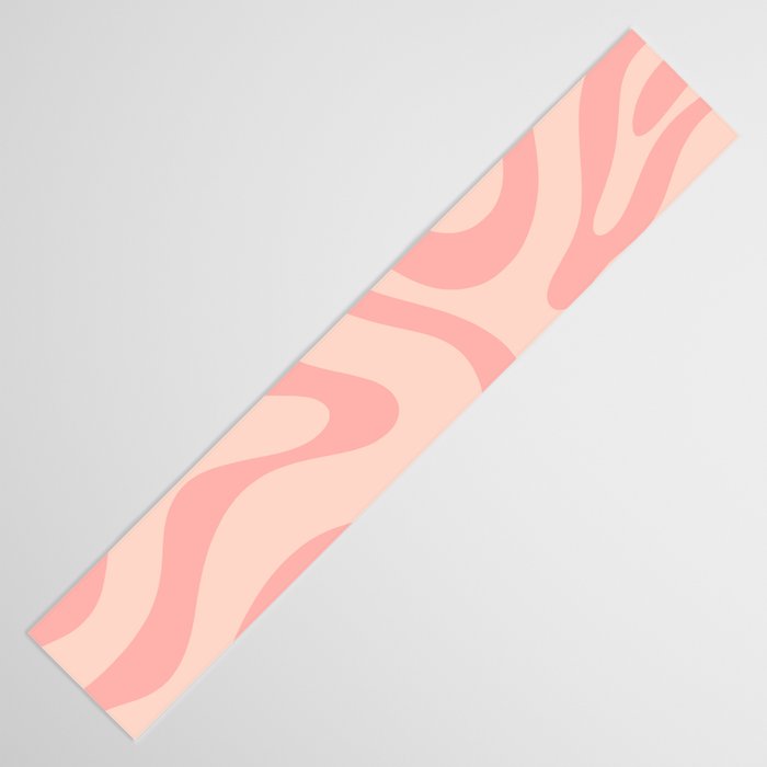 Soft Blush Pink Liquid Swirl Modern Abstract Pattern Table Runner Gallery Image 3