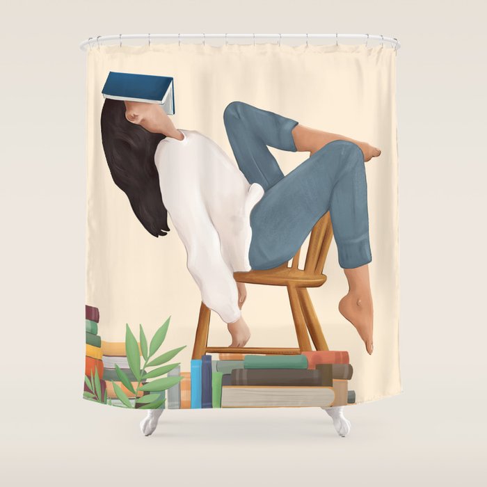 Lost in my books Shower Curtain Gallery Image 1