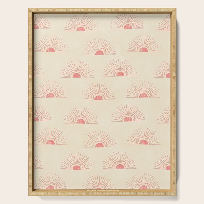 Sunrise - pink and cream Serving Tray Gallery Image 1