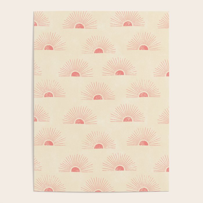Sunrise - pink and cream Poster Gallery Image 1