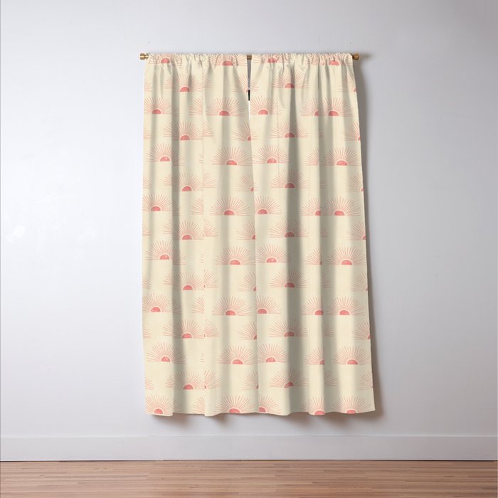 Sunrise - pink and cream Window Curtain Gallery Image 3