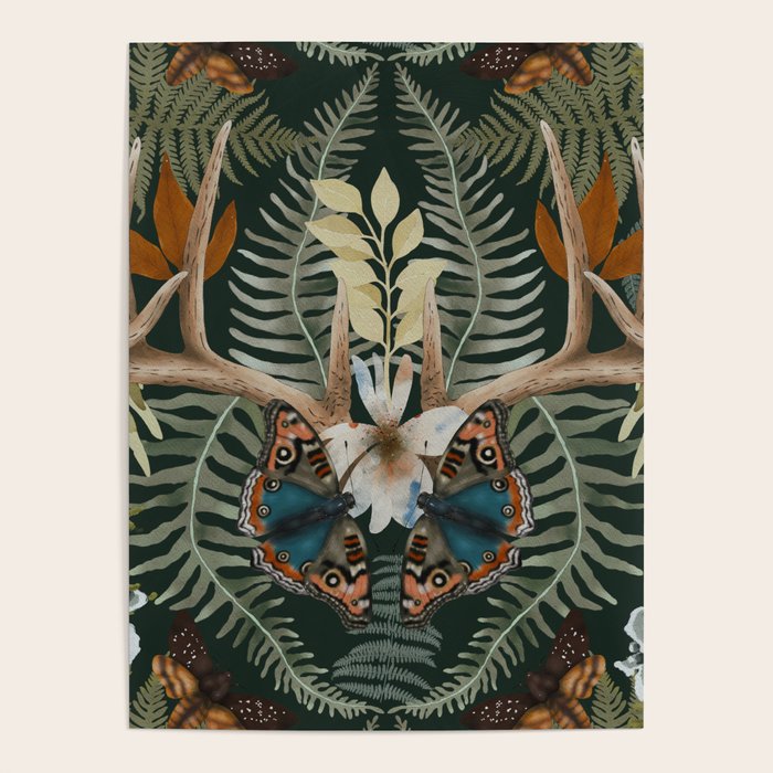 Whimsical Deer Antlers Poster Gallery Image 4