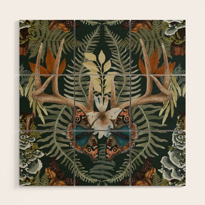 Whimsical Deer Antlers Wood Wall Art Gallery Image 1