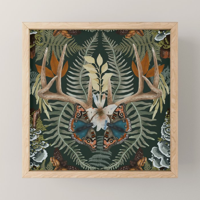 Whimsical Deer Antlers Mini Art Print Gallery Image 1