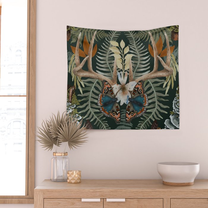 Whimsical Deer Antlers Wall Tapestry Gallery Image 2