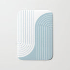 Two Tone Line Curvature XV Sky Blue Modern Arch Abstract Bath Mat Gallery Image 1
