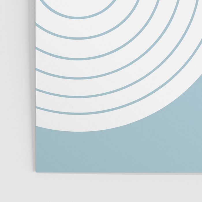 Two Tone Line Curvature XV Sky Blue Modern Arch Abstract Poster Gallery Image 3