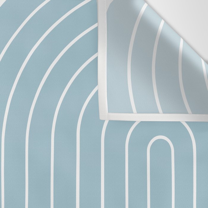Two Tone Line Curvature XV Sky Blue Modern Arch Abstract Wall Tapestry Gallery Image 3