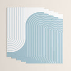 Two Tone Line Curvature XV Sky Blue Modern Arch Abstract Wrapping Paper Gallery Image 3