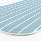 Two Tone Line Curvature XV Sky Blue Modern Arch Abstract Bath Mat Gallery Image 3