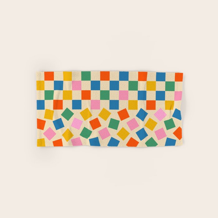 Colorful Check Shake Retro Checkered Pattern Bath Towel Gallery Image 1
