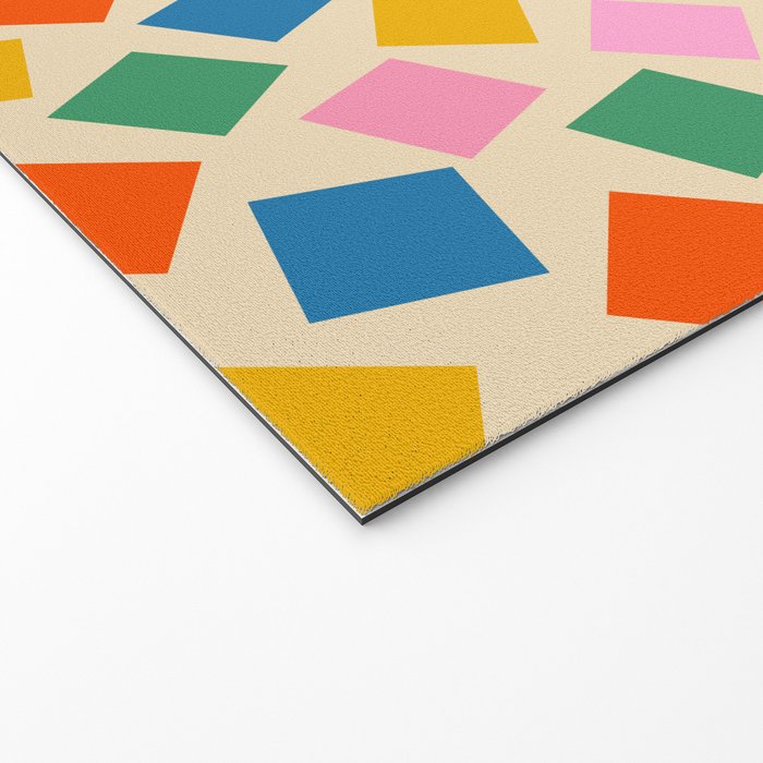 Colorful Check Shake Retro Checkered Pattern Welcome Mat Gallery Image 2