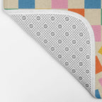 Colorful Check Shake Retro Checkered Pattern Bath Mat Gallery Image 2