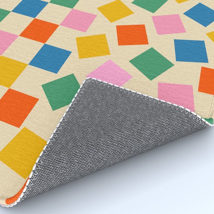 Colorful Check Shake Retro Checkered Pattern Rug Gallery Image 4
