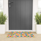 Colorful Check Shake Retro Checkered Pattern Welcome Mat Gallery Image 3