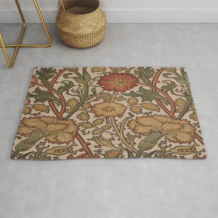 William Morris Rose and Rose, William Morris floral design  Rug Gallery Image 1
