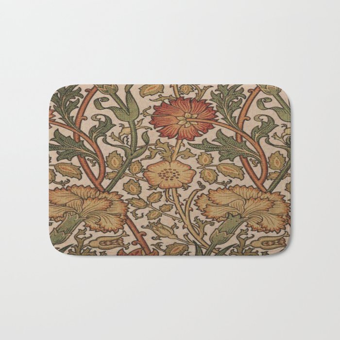 William Morris Rose and Rose, William Morris floral design  Bath Mat Gallery Image 1