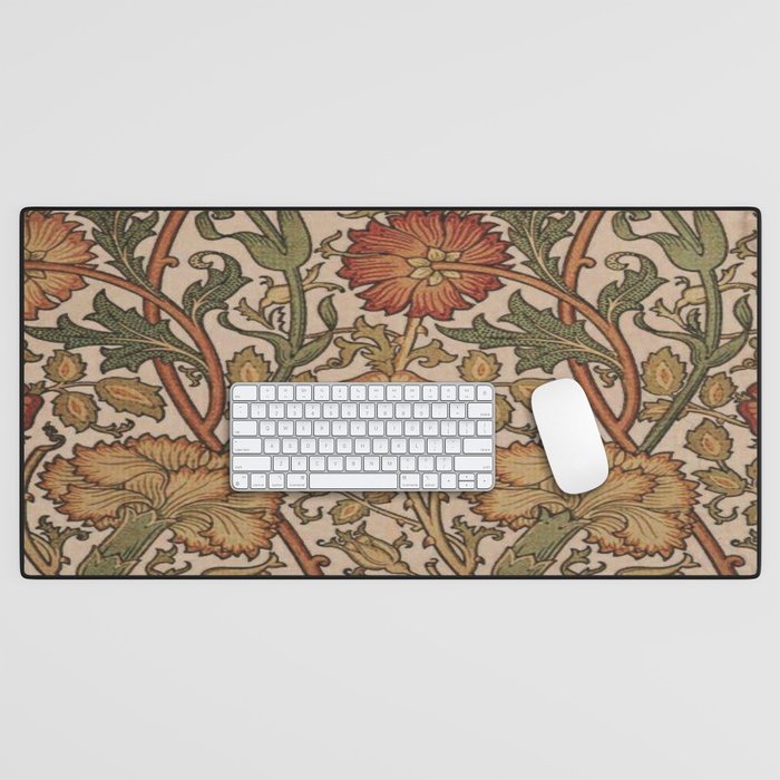 William Morris Rose and Rose, William Morris floral design  Desk Mat Gallery Image 1