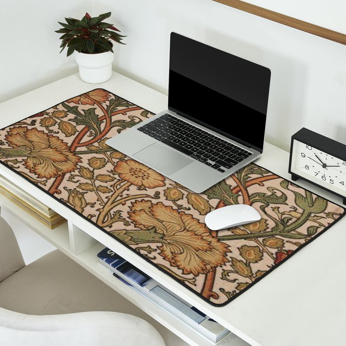 William Morris Rose and Rose, William Morris floral design  Desk Mat Gallery Image 2
