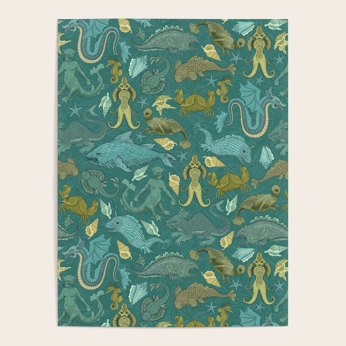 Deepsea Cryptids in Sea Green Poster Gallery Image 4