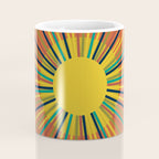 Sun 2 - Mid Mod Multicolor Sunburst on Orange Coffee Mug Gallery Image 4