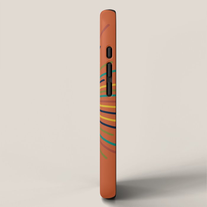 Sun 2 - Mid Mod Multicolor Sunburst on Orange iPhone Case Gallery Image 2
