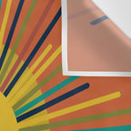 Sun 2 - Mid Mod Multicolor Sunburst on Orange Wall Tapestry Gallery Image 3