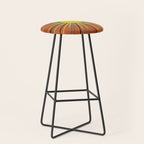 Sun 2 - Mid Mod Multicolor Sunburst on Orange Stool Gallery Image 1