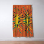 Sun 2 - Mid Mod Multicolor Sunburst on Orange Window Curtain Gallery Image 3