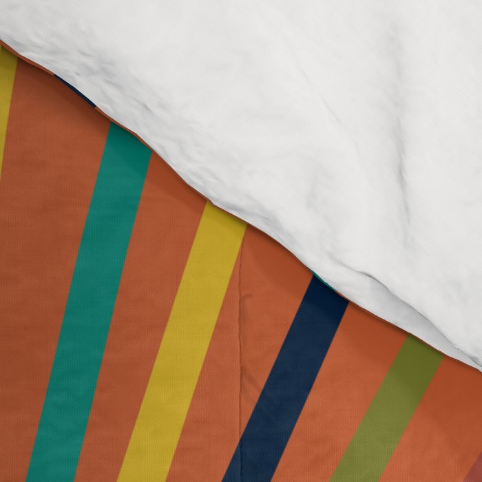 Sun 2 - Mid Mod Multicolor Sunburst on Orange Comforter Gallery Image 4