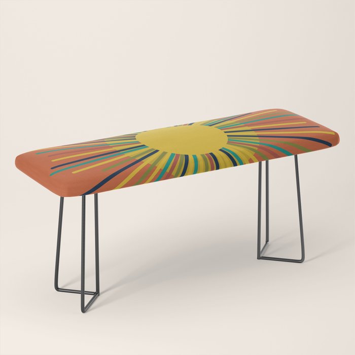 Sun 2 - Mid Mod Multicolor Sunburst on Orange Bench Gallery Image 1