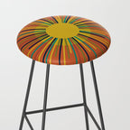 Sun 2 - Mid Mod Multicolor Sunburst on Orange Stool Gallery Image 2