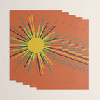 Sun 2 - Mid Mod Multicolor Sunburst on Orange Wrapping Paper Gallery Image 3