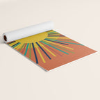 Sun 2 - Mid Mod Multicolor Sunburst on Orange Yoga Mat Gallery Image 2